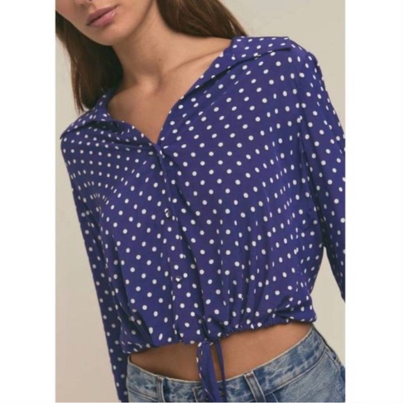 Favorite Daughter The Parker Polka Dot Long Sleeve Button-Up Shirt - Picture 6 of 11